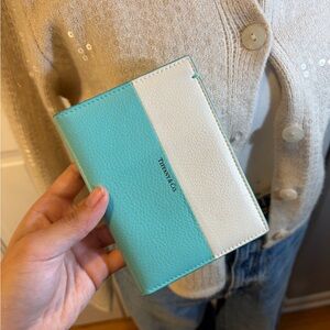 Tiffany & Co. Two-Tone Blue and White Leather Passport Holder
